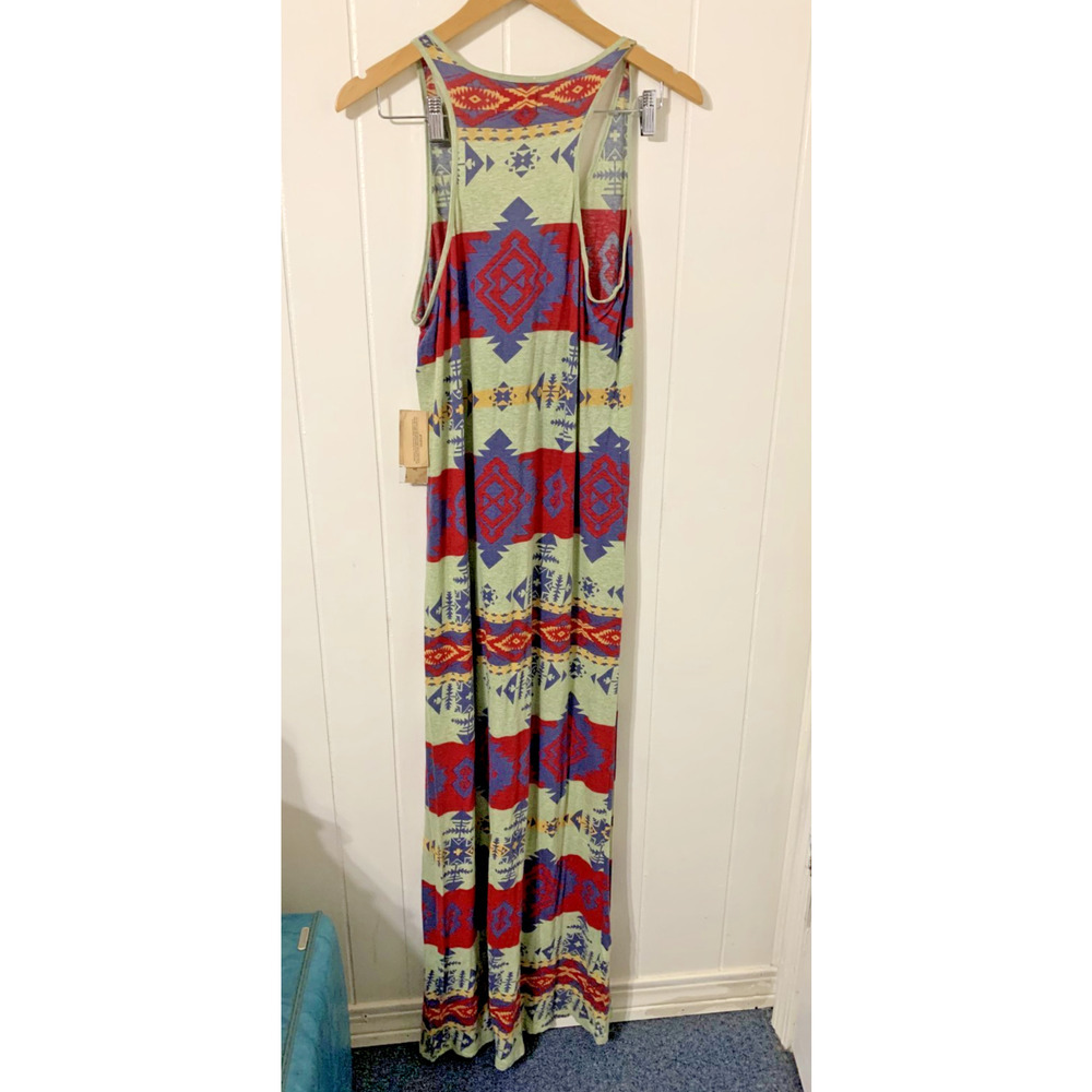 Denim & Supply Ralph Lauren Tank Maxi Dress XL Aztec Tribal Print Western - Picture 3 of 7